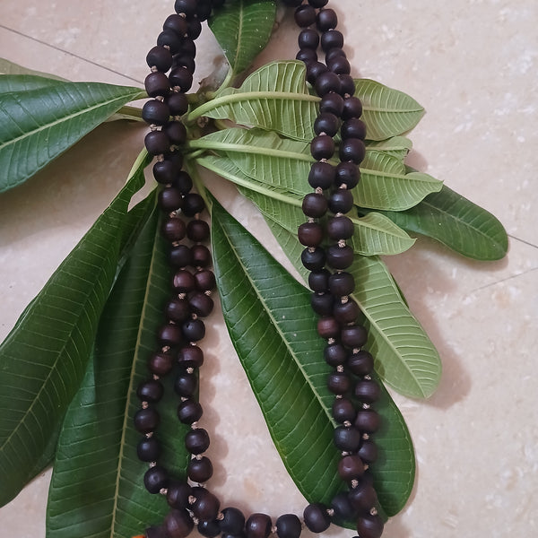 Black/Brown Desi Ghee Pure Tulsi Japa Mala (108+1) Beads 9-10 MM 1 Qty