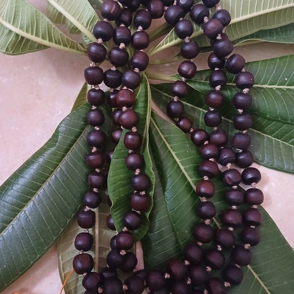 Black/Brown Desi Ghee Pure Tulsi Japa Mala (108+1) Beads 9-10 MM 1 Qty