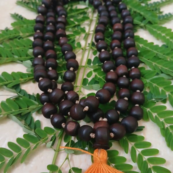 Black/Brown Desi Ghee Pure Tulsi Japa Mala (108+1) Beads 9-10 MM 1 Qty