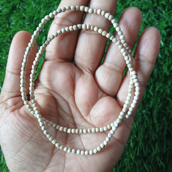 2 Round Super Premium Quality Pure Tulsi Kanthi Mala smallest Bead 34 Inches