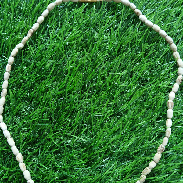 1 Round 19 inches Pure Tulsi Kanthi Mala Small Beads Mridangi Shape