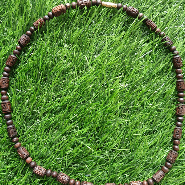 1 Round Brown Desi Ghee Handcrafted Radha Naam Pure Tulsi Kanthi Mala (19 Inches)