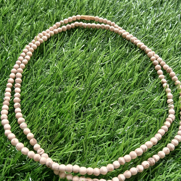 2  Round Shape Pure Tulsi Kanthi Mala 34 Inches