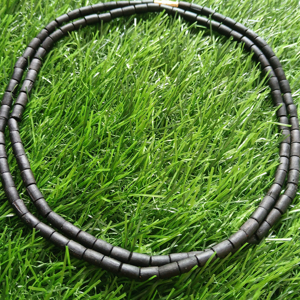 2 Round  Black Desi Ghee Pure Tulsi Kanthi Mala 34 Inches