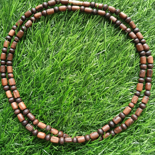 2 Round Brown Desi Ghee Pure Tulsi Kanthi Mala 34 Inches