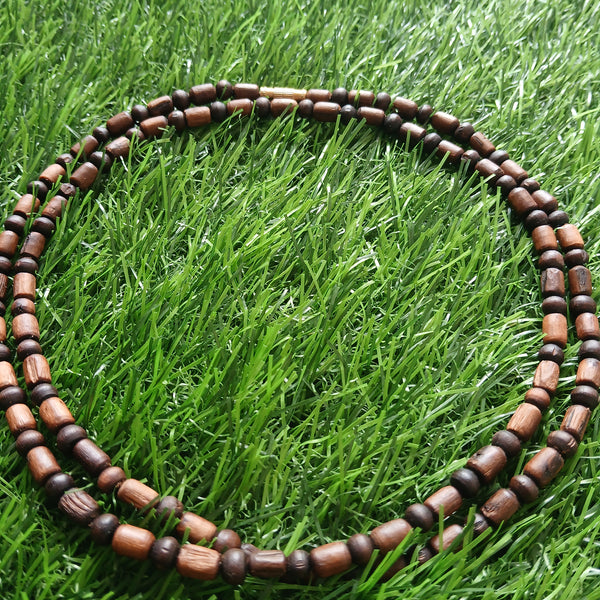 2 Round Brown Desi Ghee Pure Tulsi Kanthi Mala 34 Inches
