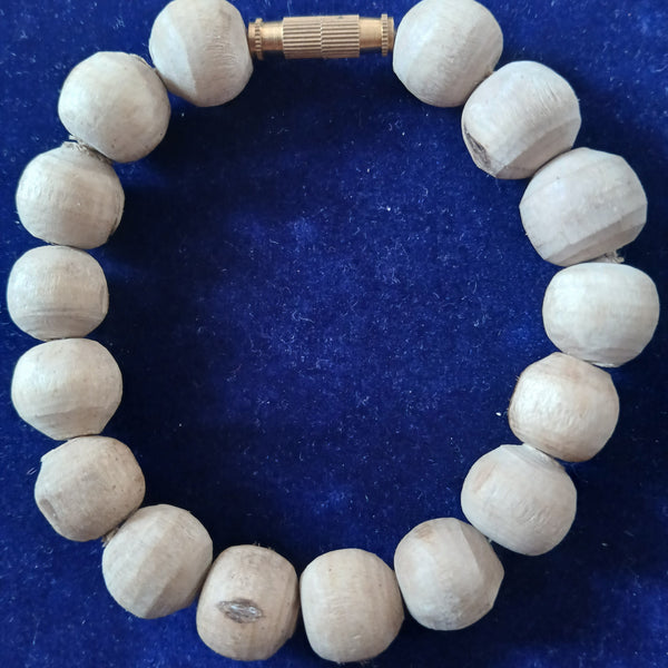 12 MM Pure Tulsi Beads Bracelet Free Size 1 Qty