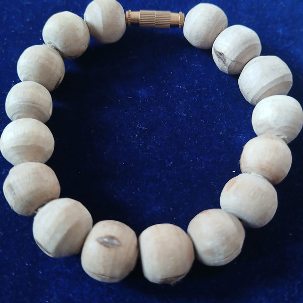 12 MM Pure Tulsi Beads Bracelet Free Size 1 Qty