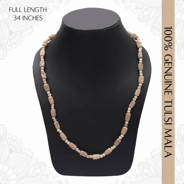 2 Round  5 MM Bead  Handcrafted Radha NaamPure Tulsi Mala 34 Inches