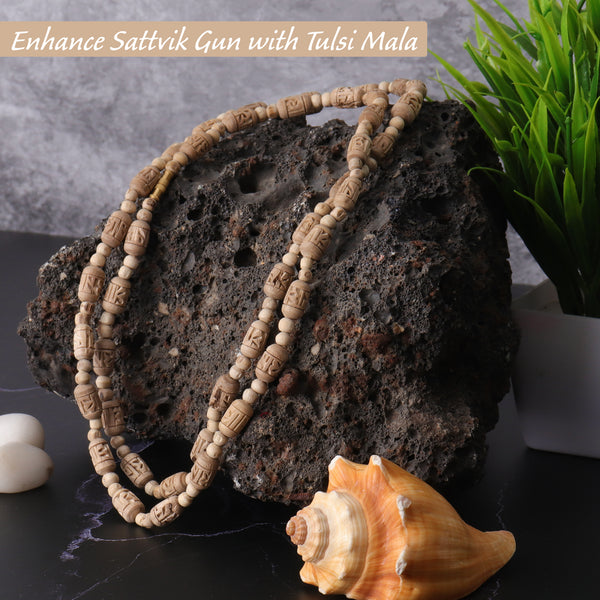 2 Round  5 MM Bead  Handcrafted Radha NaamPure Tulsi Mala 34 Inches