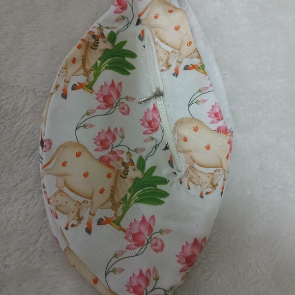Multi Colour Cow Print Japa Mala Jholi Bag Cotton