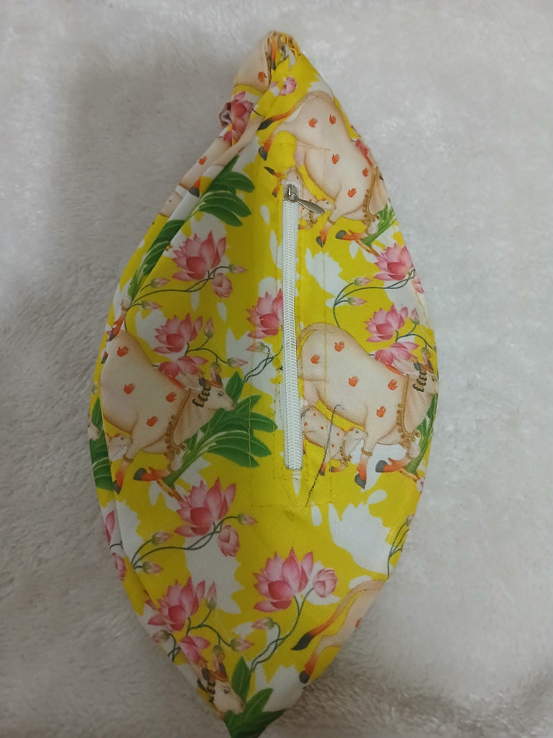 Multi Colour Cow Print Japa Mala Jholi Bag Cotton