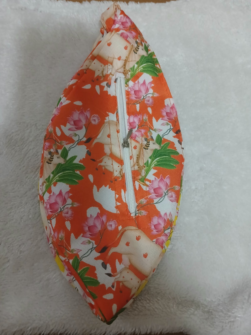 Multi Colour Cow Print Japa Mala Jholi Bag Cotton