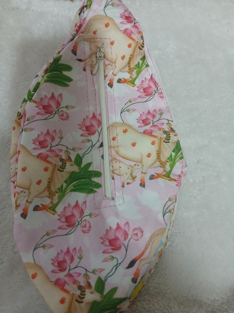 Multi Colour Cow Print Japa Mala Jholi Bag Cotton