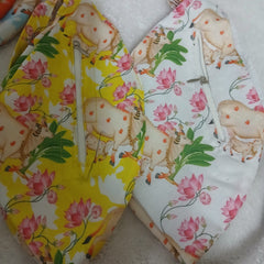 Multi Colour Cow Print Japa Mala Jholi Bag Cotton