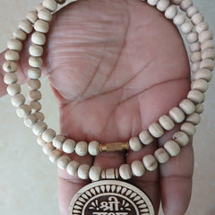 Radha Naam Pendant Pure tulsi Mala 8 MM Beads Mala 24 Inches