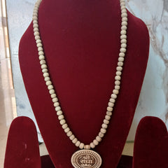 Radha Naam Pendant Pure tulsi Mala 8 MM Beads Mala 24 Inches