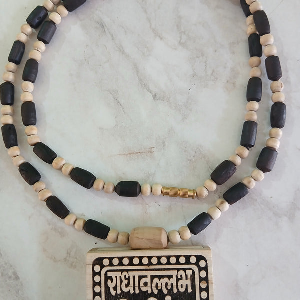 Black & White Radha Vallabh Shri Harivansh Big Size Bhaktmaal Mala Premium Quality