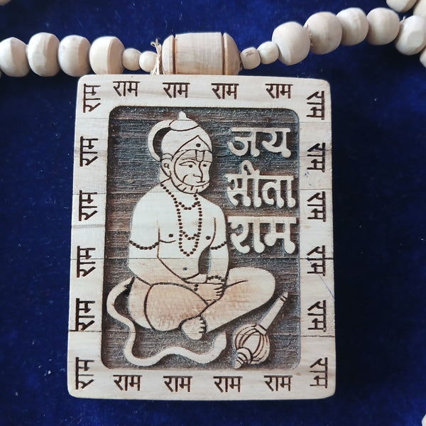 Hanumaan Ji Big Size Pure Tulsi Pendant Tulsi Mala 28 Inches