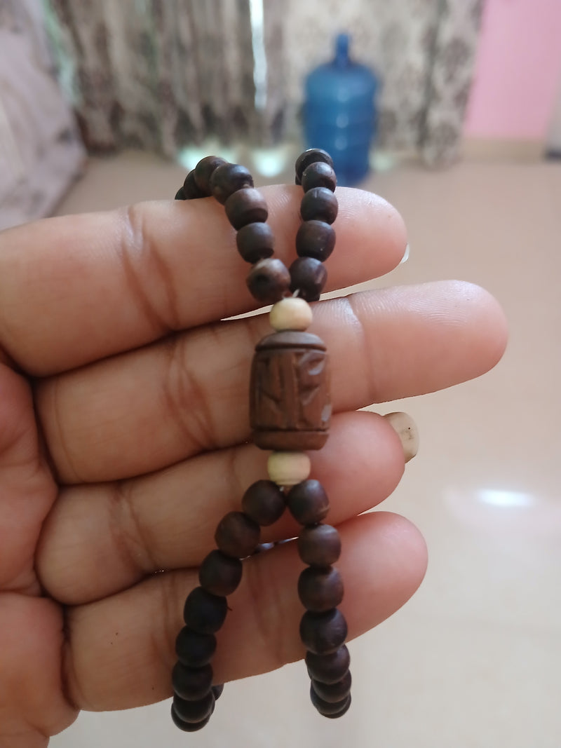 Brown Colour Desi Ghee Pure Tulsi 2 Layers Barcelet-Free Size
