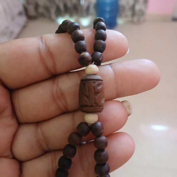 Brown Colour Desi Ghee Pure Tulsi 2 Layers Barcelet-Free Size