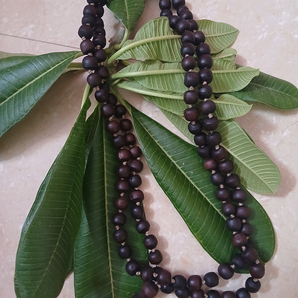 Black/Brown Desi Ghee Pure Tulsi Japa Mala (108+1) Beads 9-10 MM