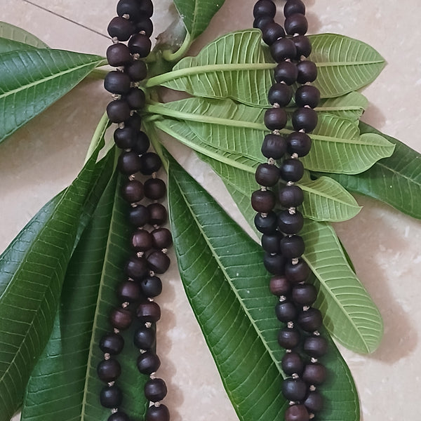 Black/Brown Desi Ghee Pure Tulsi Japa Mala (108+1) Beads 9-10 MM