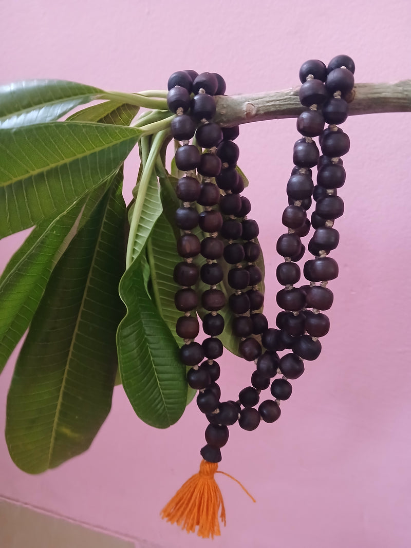 Black/Brown Desi Ghee Pure Tulsi Japa Mala (108+1) Beads 9-10 MM