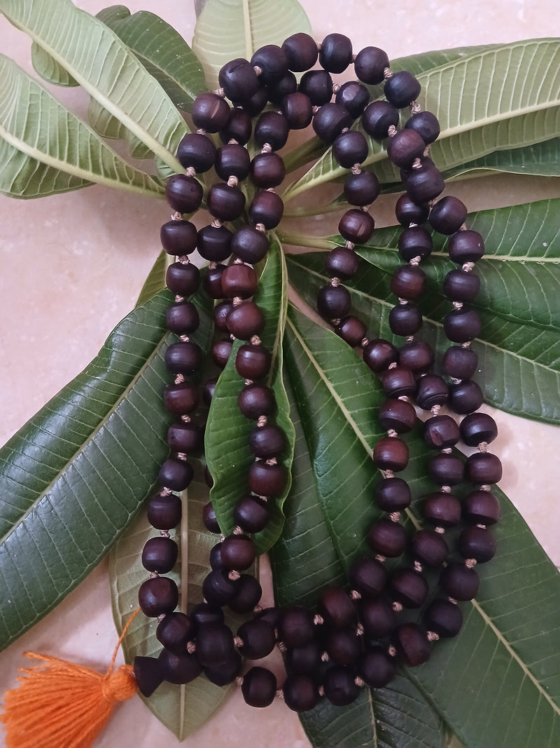 Black/Brown Desi Ghee Pure Tulsi Japa Mala (108+1) Beads 9-10 MM