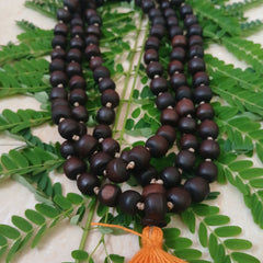 Black/Brown Desi Ghee Pure Tulsi Japa Mala (108+1) Beads 9-10 MM