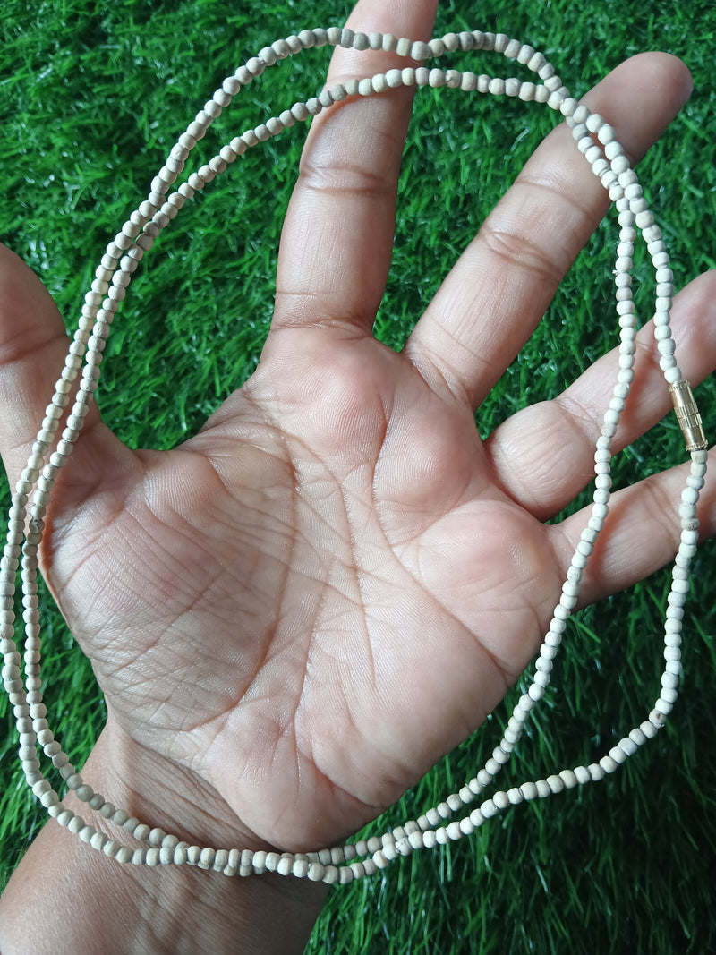 2 Round Super Premium Quality Pure Tulsi Kanthi Mala Small Beads 34 Inches