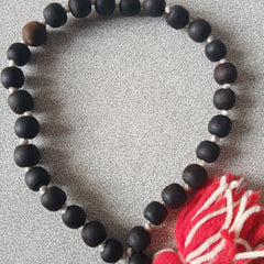 (27+1) Sumerini Black Brown Desi Ghee 10-11 MM Pure Tulsi Japa Mala