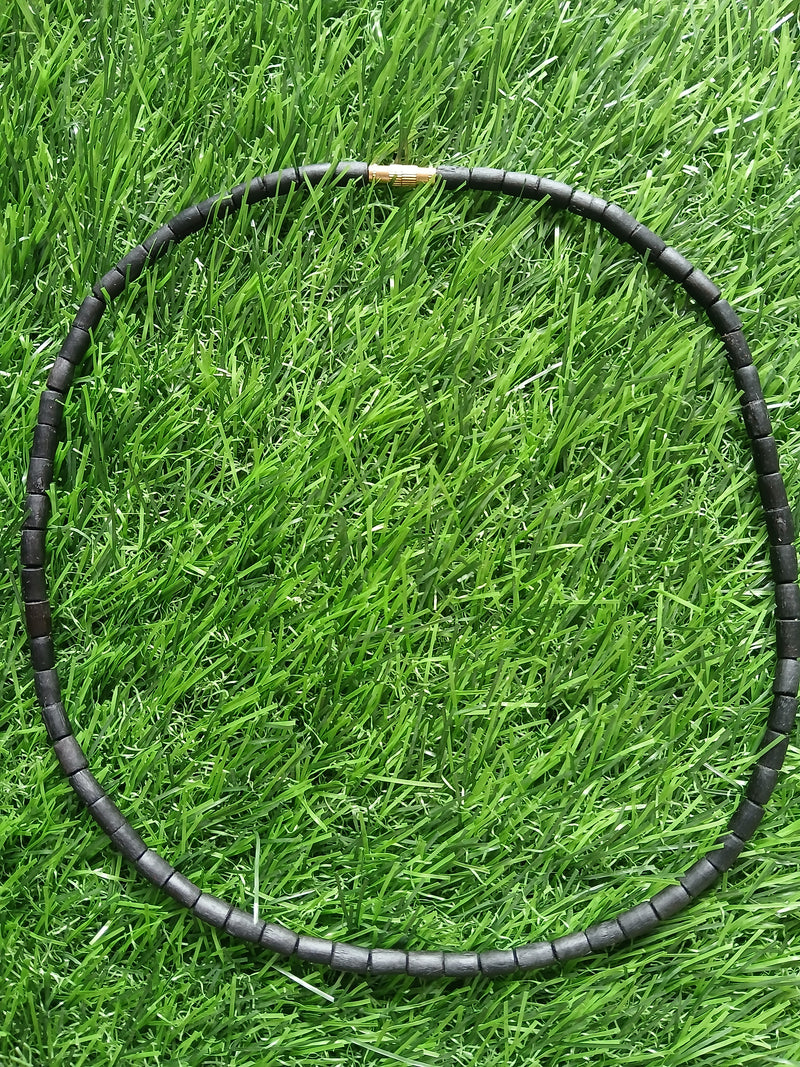 1 Round Black Desi Ghee Pure Tulsi Mala (19 inches)