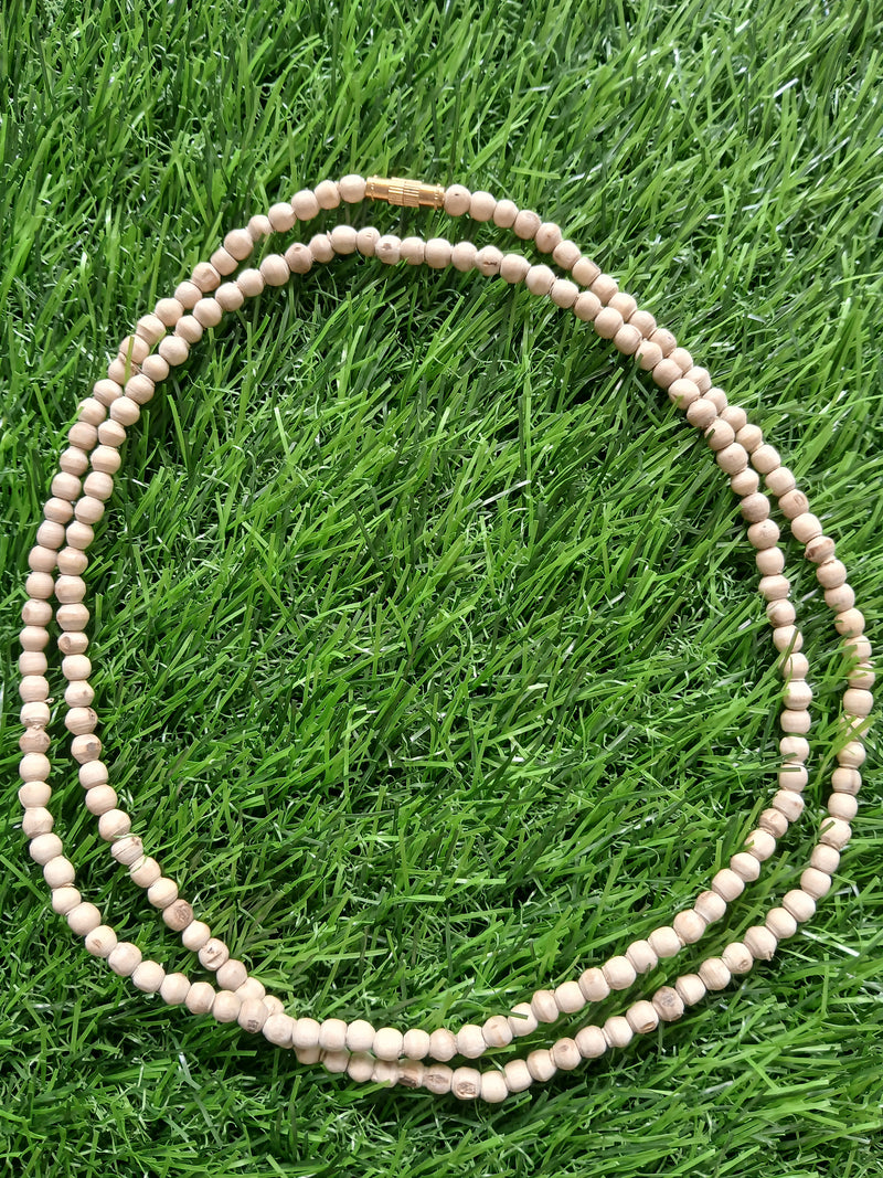 2  Round Shape Pure Tulsi Kanthi Mala 34 Inches