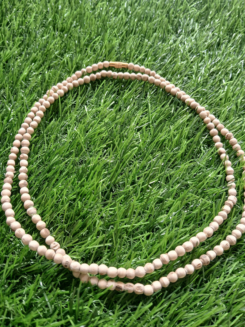 2  Round Shape Pure Tulsi Kanthi Mala 34 Inches