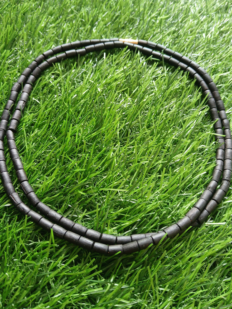 2 Round  Black Desi Ghee Pure Tulsi Kanthi Mala 34 Inches