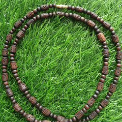 2 Round Brown Handcrafted Radha Naam Pure Tulsi Kanthi Mala 34 Inches