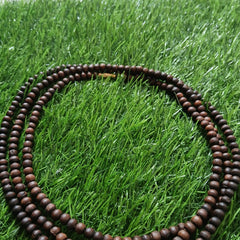 3 Round Brown Colour Round Shape Pure Tulsi Kanthi Mala 51 Inches