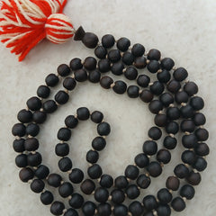 Black/Brown Desi Ghee Pure Tulsi Japa Mala (108+1) Beads 7-8 MM