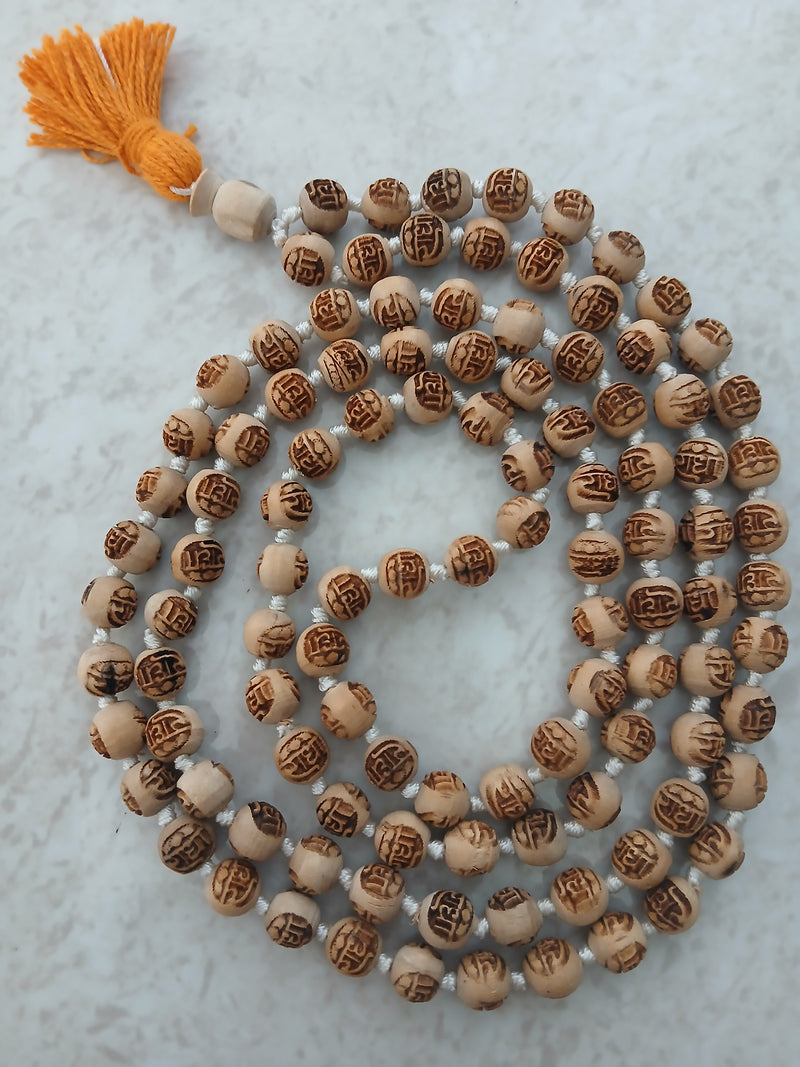 8 MM Radha Naam Pure Tulsi Japa Mala (108+1)