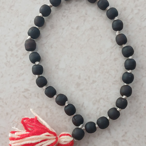 (27+1) Sumerini Black Brown Desi Ghee 10-11 MM Pure Tulsi Japa Mala