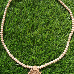 Radha Naam Pebdant Pure Tulsi Mala 24 Inches