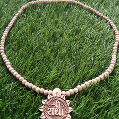 Radha Naam Pebdant Pure Tulsi Mala 24 Inches