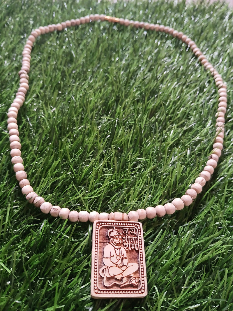Shri Hanumaan Ji Pendant Pure Tulsi Mala 24 Inches