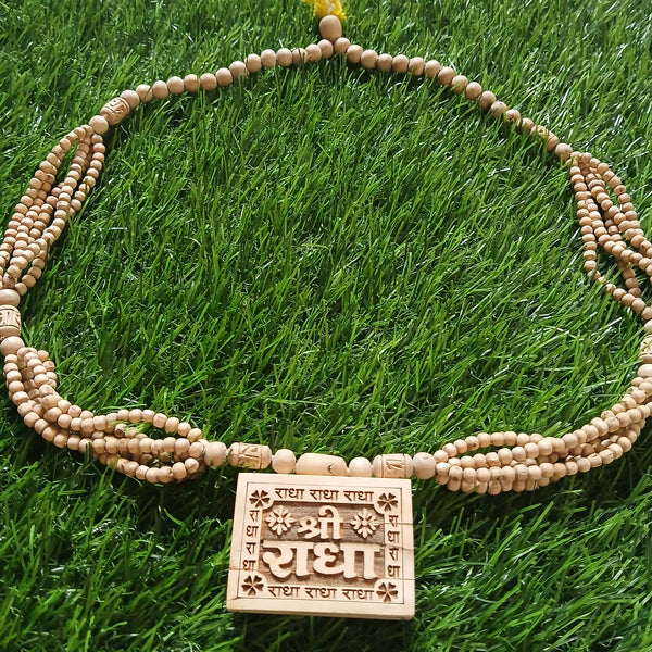 5 Layers Pure Tulsi Radha Naam Pendant Premium Tulsi Mala