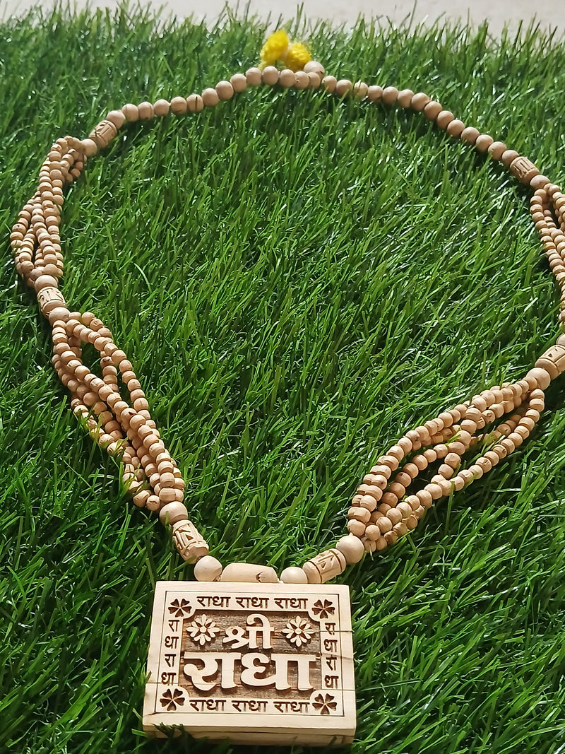 5 Layers Pure Tulsi Radha Naam Pendant Premium Tulsi Mala