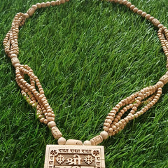 5 Layers Pure Tulsi Radha Naam Pendant Premium Tulsi Mala