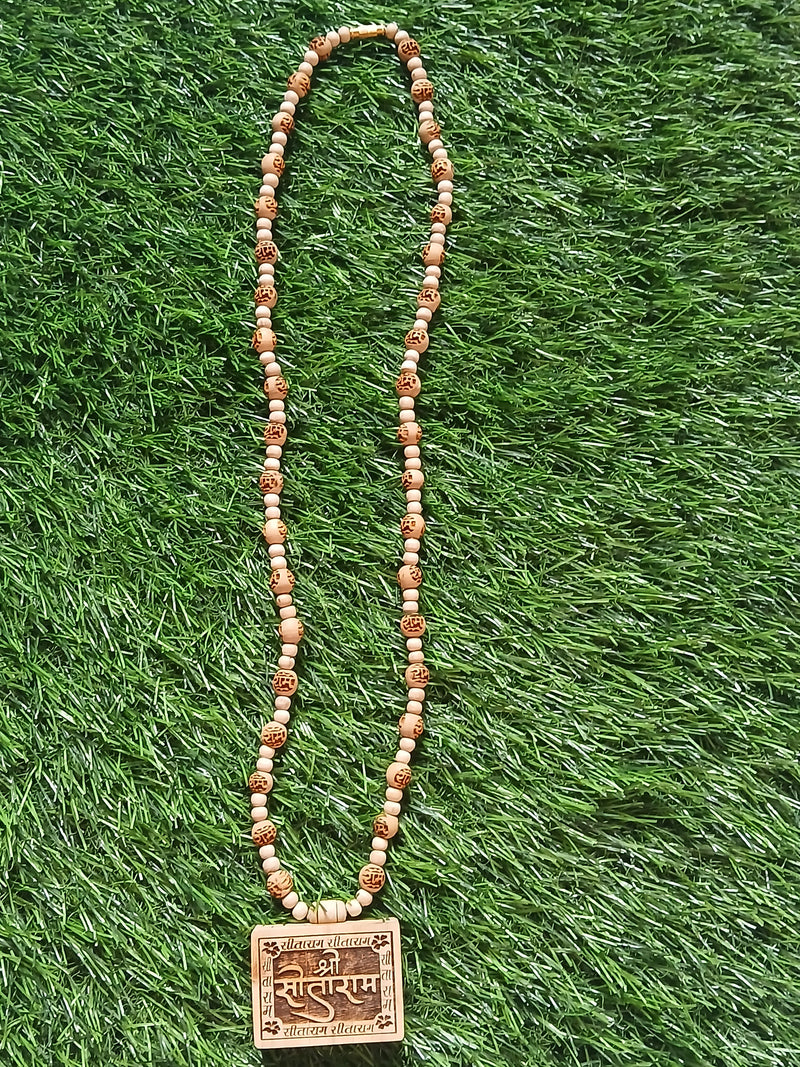 Sita Ram Pendant Big Size With Ram Naam Pure Tulsi 8 MM Tulsi Mala
