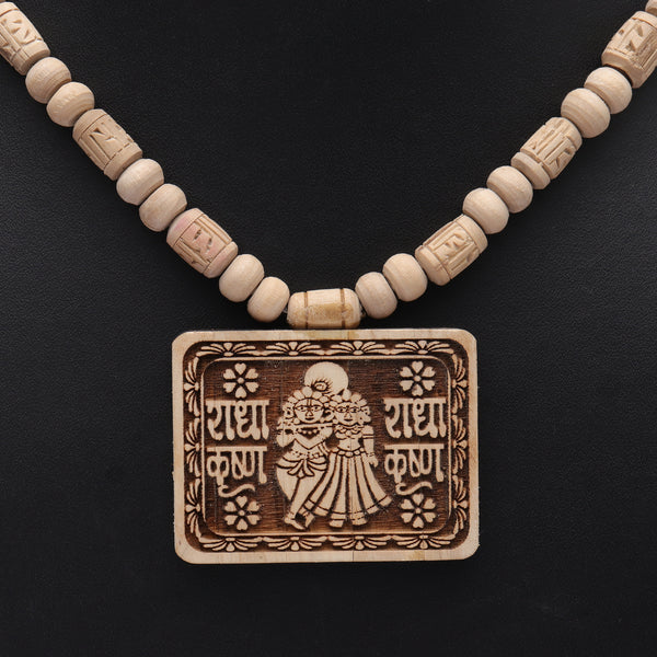 Bhaktmaal Pendant With Radha Naam 8 MM Beads Pure Tulsi Mala